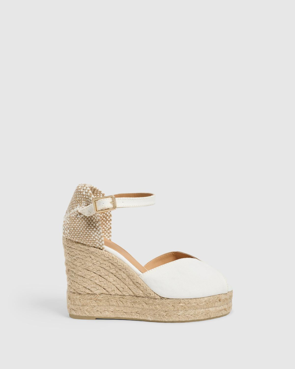 Alpargata Bianca Sandalia Blanco Canvas Cuña Mujer| Castañer